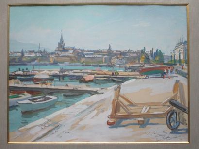 Louis Adolphe RIOU (1893-1958) : VUE DE GENÈVE....