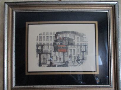 Suite de quatre retirages de gravures en...
