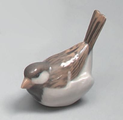 Statuette of a hen and another of a sparrow...