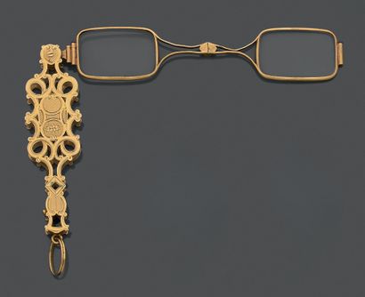18K (750) yellow gold hand-face, chased with...
