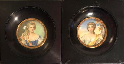 
Two round miniatures, after NATTIER : 
