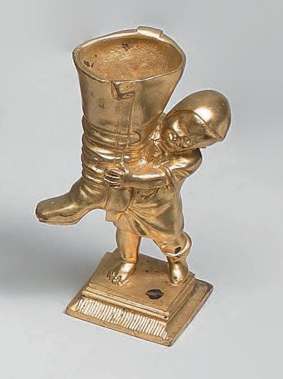 Pyrogen in gilded and silvered bronze, representing...