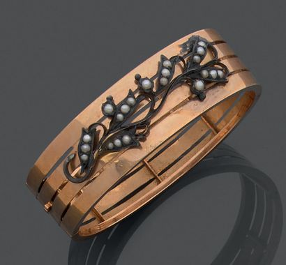 18K (750) yellow gold and 925 silver openwork...