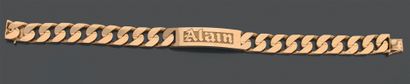 Identity bracelet in 18K (750) yellow gold,...