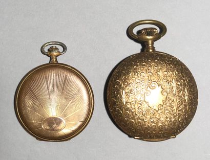 Two gilt metal pocket watches, one with a...