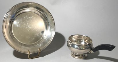 Ensemble en argent (925): assiette à bouillie,...
