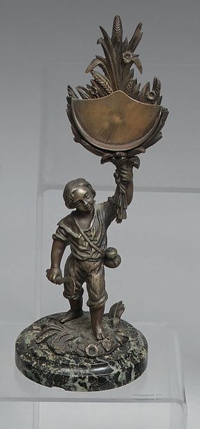 Watch holder in patinated bronze, showing...