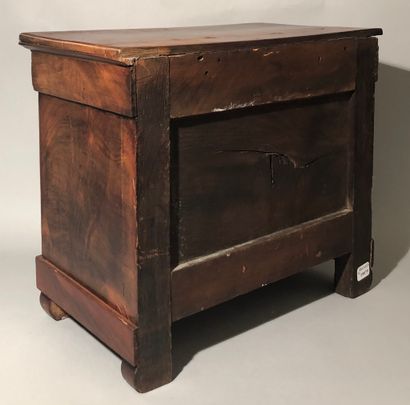 Mahogany and mahogany veneer miniature chest...