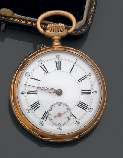 18K (750) yellow gold double-case pocket...