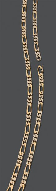 Long necklace in 18K (750) yellow and white...