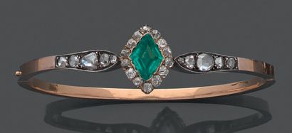 18K (750) yellow gold and 925 silver openwork...