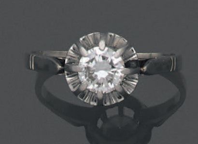 Ring in 18K (750) white gold and platinum,...
