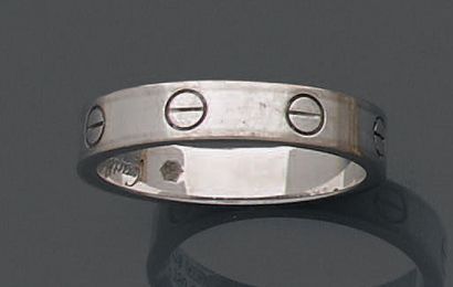 Wedding ring in 18K (750) white gold, set...