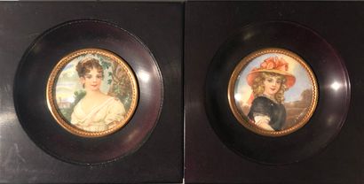 
Two round miniatures, after BOUCHER : 