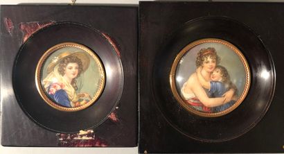 
Two round miniatures, after VIGEE-LE BRUN...