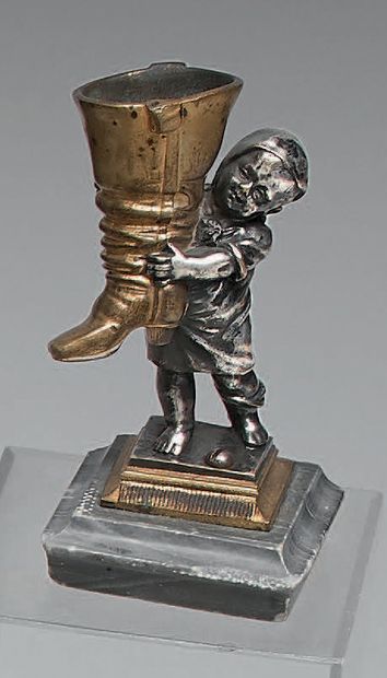Pyrogen in gilt and silver bronze, representing...