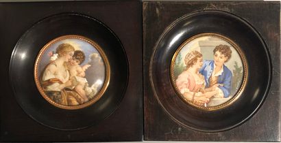 
Two round miniatures, after BOUCHER : 