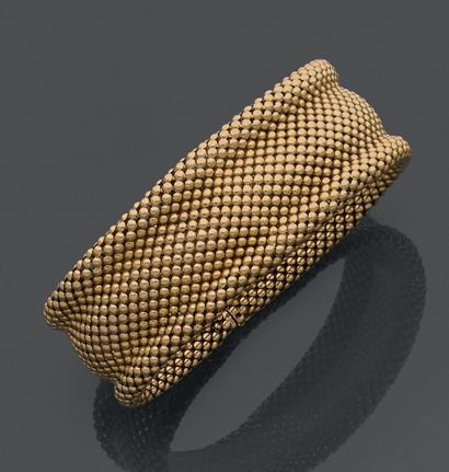 Flexible bracelet in 18K (750) yellow gold,...
