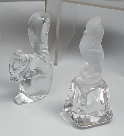 BACCARAT.
Two crystal statuettes representing...
