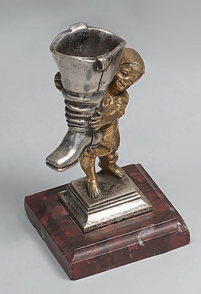Pyrogen in gilded and silvered bronze, representing...