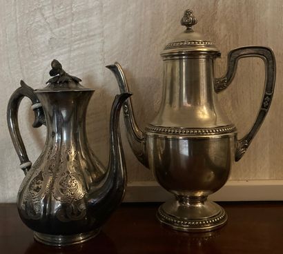 
Metal set : - coffee pot with pearl frieze....