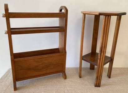 Natural wood set : - magazine rack in fruit...