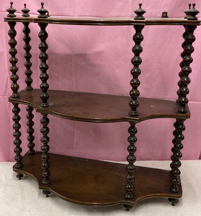 Wall shelf in mahogany, the curved shelves,...
