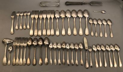 Set of silver-plated cutlery, mismatched:...