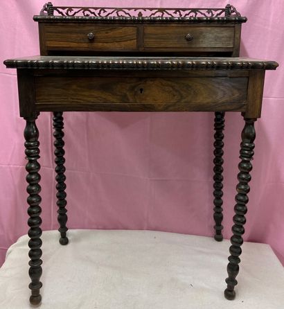 Small rosewood and rosewood veneer child's...