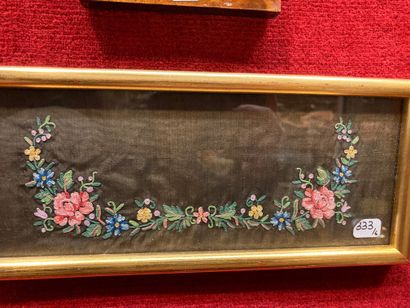 Far Eastern set: painting on fabric representing...