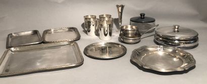 Silver plated set, including: three mail...