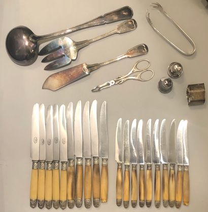 Silver-plated set, including: fish serving...