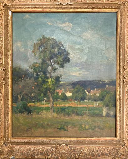 Joseph Paul MESLÉ (1855-1929): PAYSAGE. Oil...