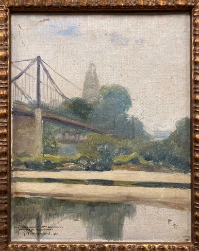 G. TROUSSARD (1896-1963): SUSPENDED BRIDGE,...