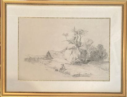
Two engravings in black: - PAYSAN DEVANT...