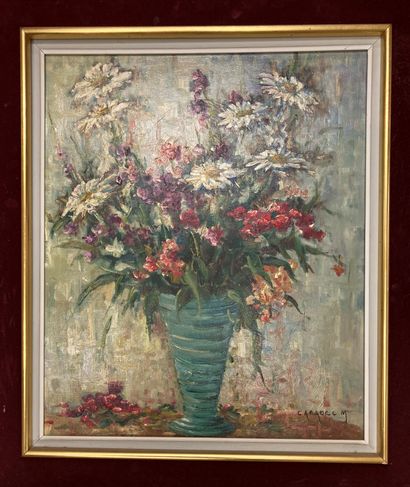 Marcel CARADEC (1901-1998) : VASE OF FLOWERS....