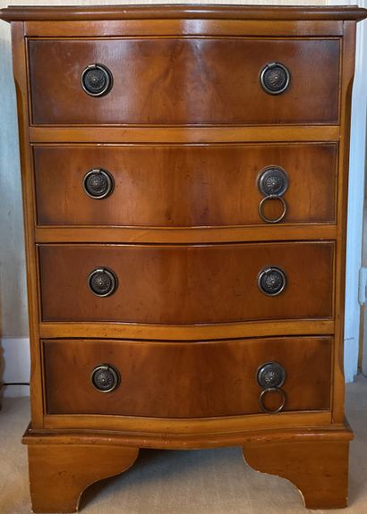 Small chest of drawers in varnished wood,...