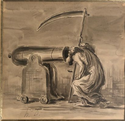 After Honoré DAUMIER (1808-1879): THE DEATH....
