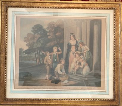 Three English engravings in colors : - after...