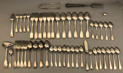 Set of silver-plated cutlery, mismatched:...
