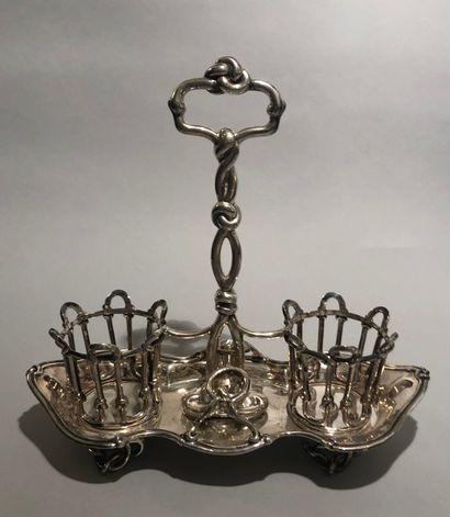 Silver (925) oil cruet, the tray, the supports...