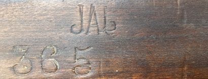 Small mahogany billiard table, the long sides...