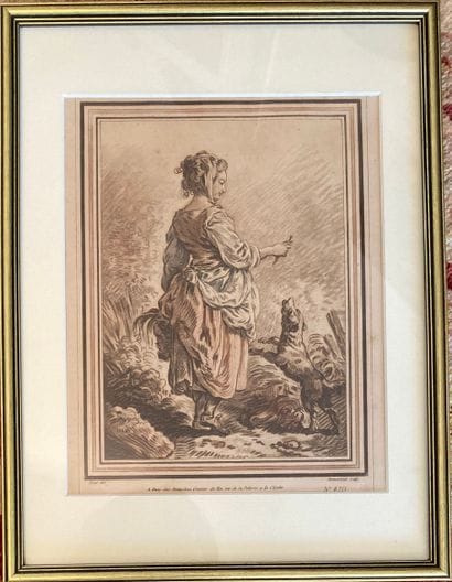 Three engravings in black or in colors: -...