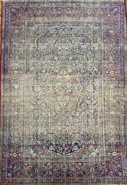 Pair of oriental wool rugs, decorated with...