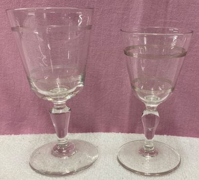 Part of service of crystal glasses with foot...