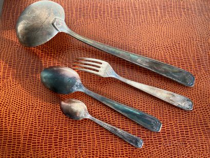 Part of a silver-plated cutlery set, with...