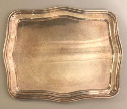 Large silver plated metal tray. 45 x 37 ...