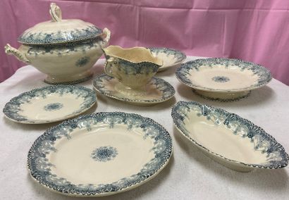 Part of earthenware table service with decoration...