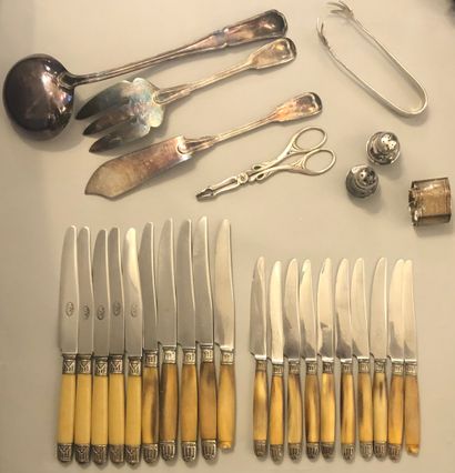 Silver-plated set, including: fish serving...