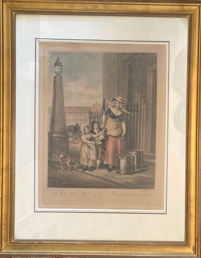 Three English engravings in colors : - after...